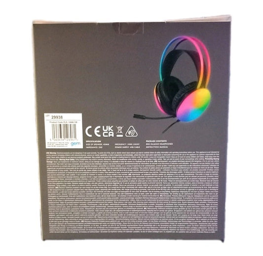 ZENSO RGB Gaming Headphones with Mic - Light Up - USB Wired Headset
