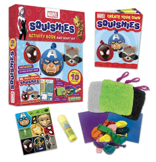 Marvel Squishes Craft Box Activity Book & DIY Craft Kit – Make 10 Superheroes