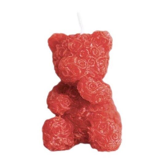 VALENTINE'S DAY ROSE SCENTED BEAR CANDLE 6.6CM