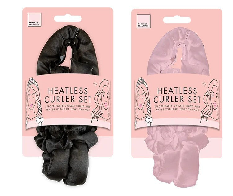 Satin Heatless Hair Curler Set Overnight No Heat Curls Ribbon & Scrunchies