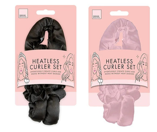 Satin Heatless Hair Curler Set Overnight No Heat Curls Ribbon & Scrunchies