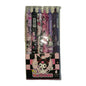 Kuromi Sanrio press pens set black ink 6 pack cute fine nib fast dry retractable