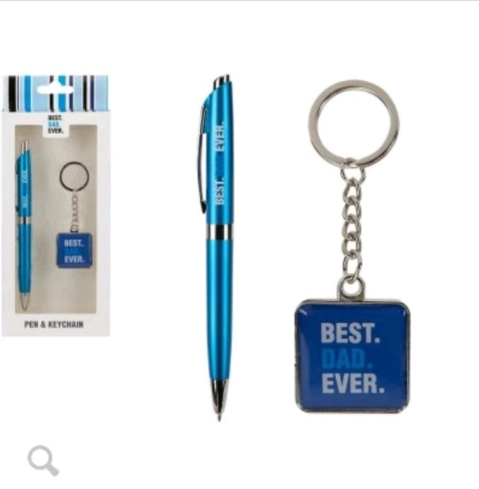 Best Dad Ever Gift Present, Pen And Keyring Set