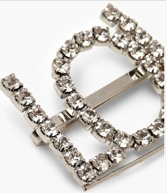 VALENTINES DAY METAL 'LOVE' DIAMANTE HAIR CLIPS 2 PACK