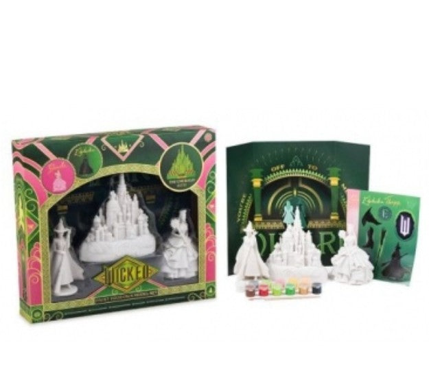 Wicked Paint Your Own Model Set - Glinda - Elphaba - Emerald City Castle