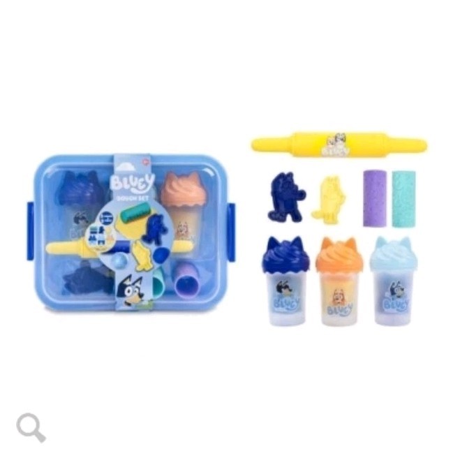 Bluey Dough Set With Storage Case Cutters & Rolling Pin Kids Dough Set Bundle 