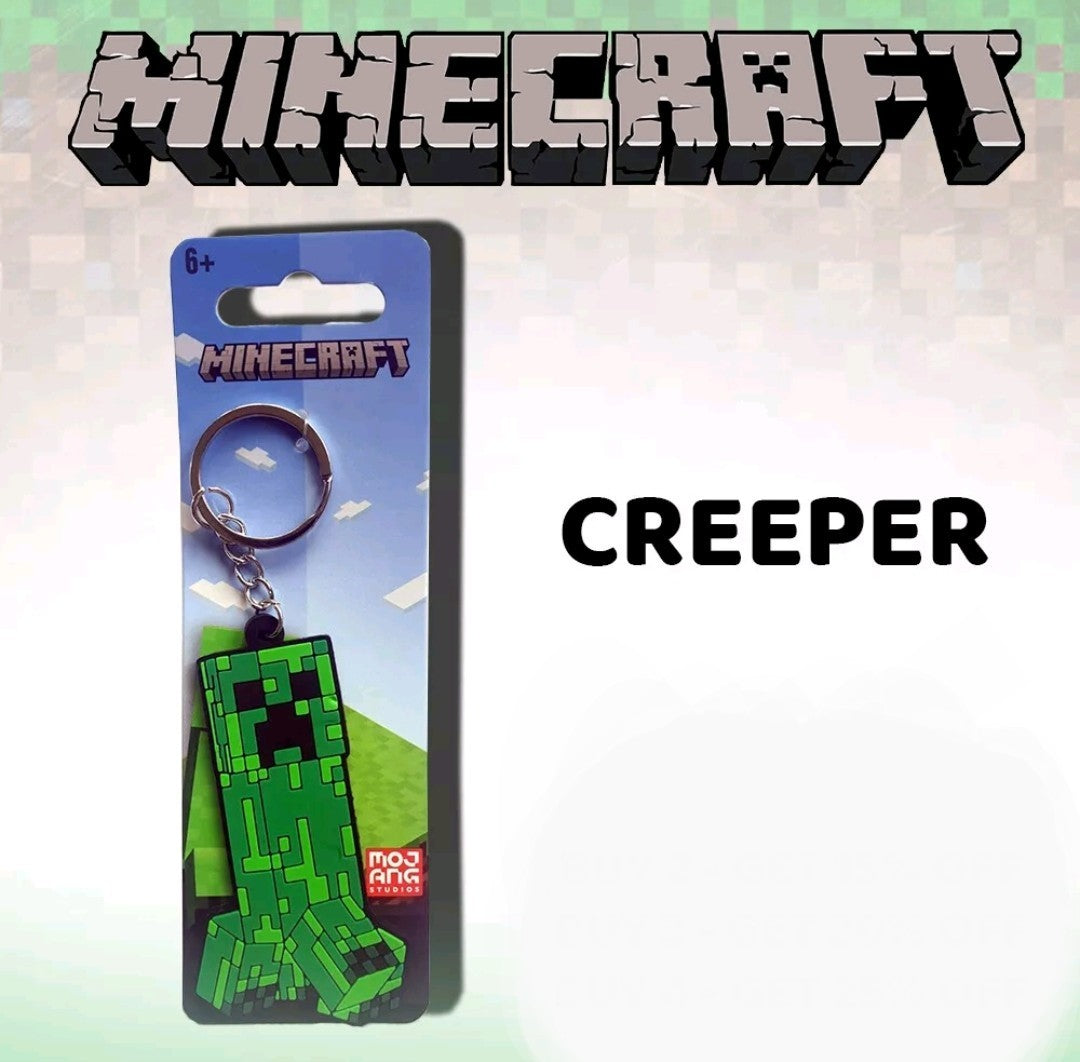 Official Licensed Minecraft 2D Soft PVC Keyrings (Full Set)