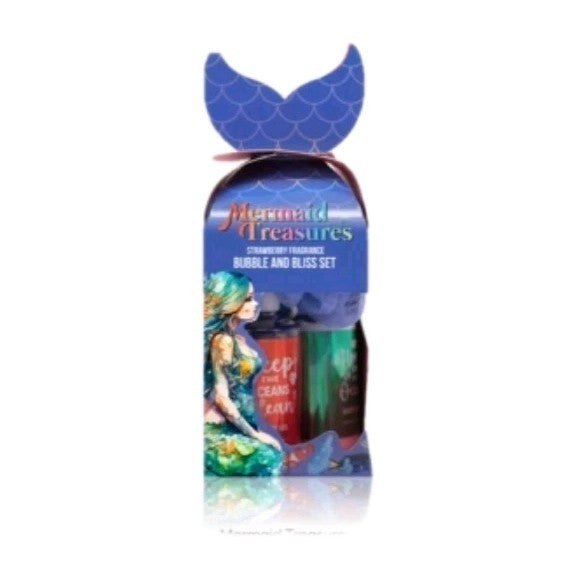 Mermaid Treasures Gift Set | Strawberry Bath Bubbles | Girls Pamper Gift Xmas