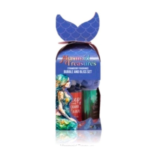 Mermaid Treasures Gift Set | Strawberry Bath Bubbles | Girls Pamper Gift Xmas