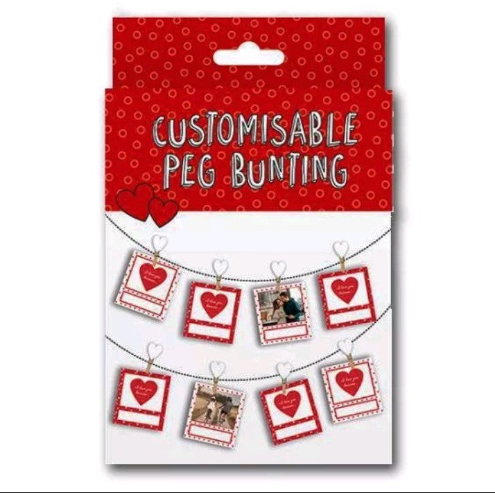 Valentines Customisable Peg Bunting 150cm