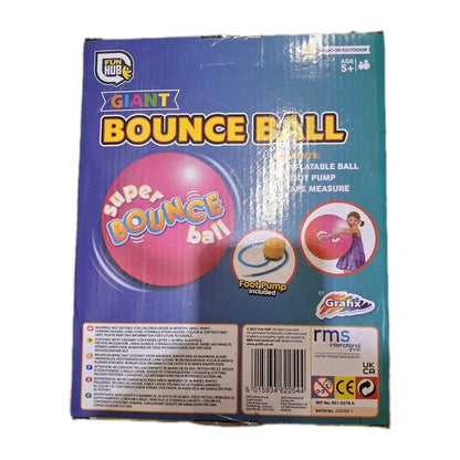 Fun Hub Giant Super Bounce Ball - 45cm Inflatable Outdoor Toy with Foot Pump