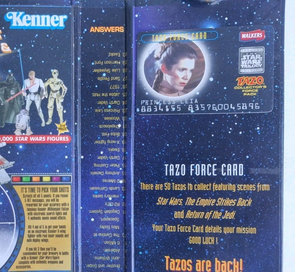 1996 Star Wars Trilogy Tazo Collectors Force Pack Walkers Complete Set Leia Card