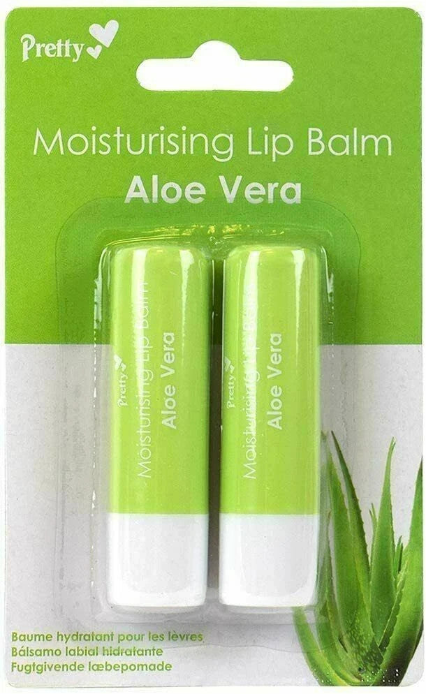 Pretty Moisturising Lip Balm Salve Twin Pack Dry Chapped Lips Different Flavours