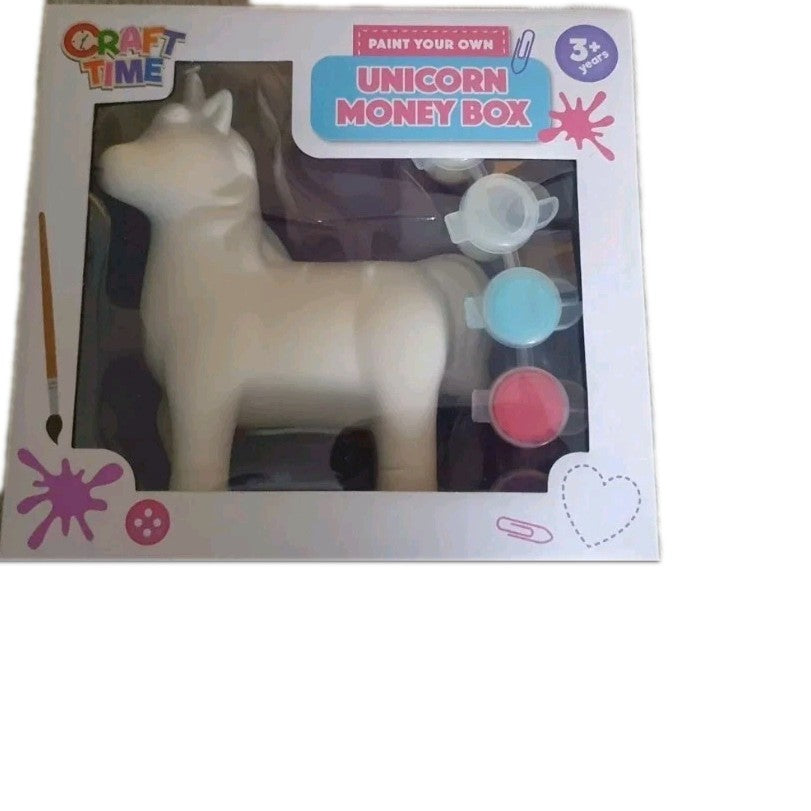 New Craft Time Paint Your Own Dinosaur & Unicorn Money Boxs