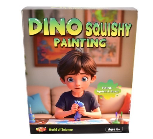 World of Science- Dino Squishy Painting Kit - STEM Experimental Learning
