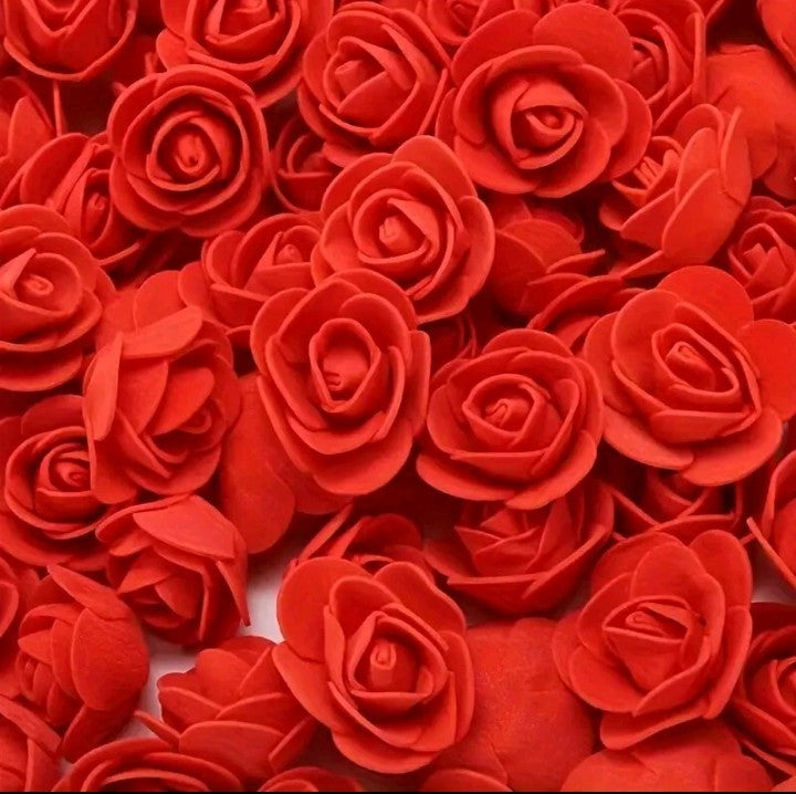 VALENTINES DAY ARTIFICIAL ROSE HEADS 6 PACK