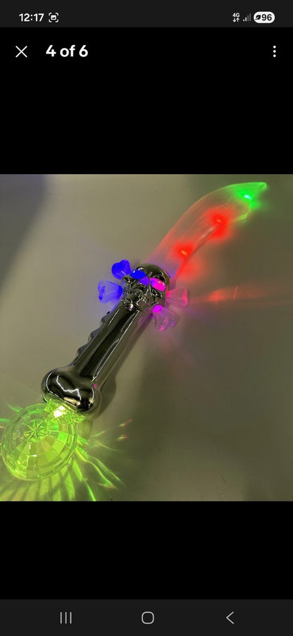 Light Up Pirate Cutlass Sword - Flashing LED Skull & Crossbones 