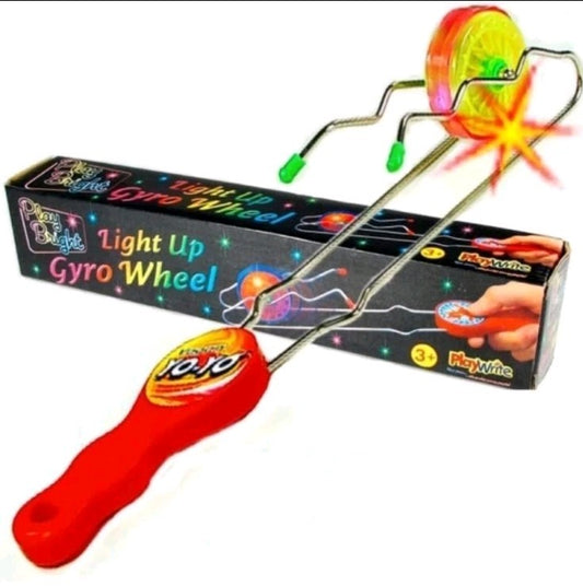 Light Up Gyro Kinetic Wheel – LED Magnetic Rail Twister