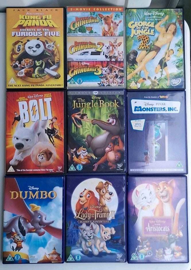 X9 Disney Dvd Bundle Includes Bolt, The Jungle Book, Dumbo + More