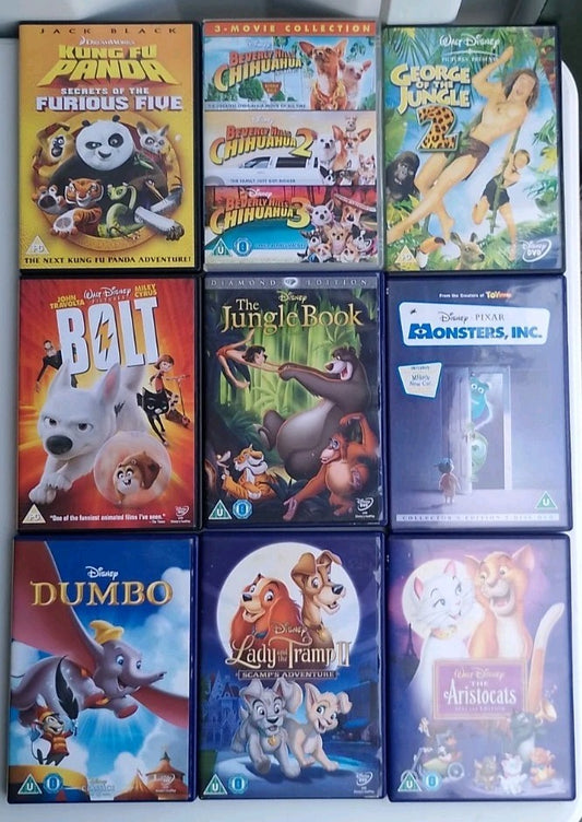 X9 Disney Dvd Bundle Includes Bolt, The Jungle Book, Dumbo + More