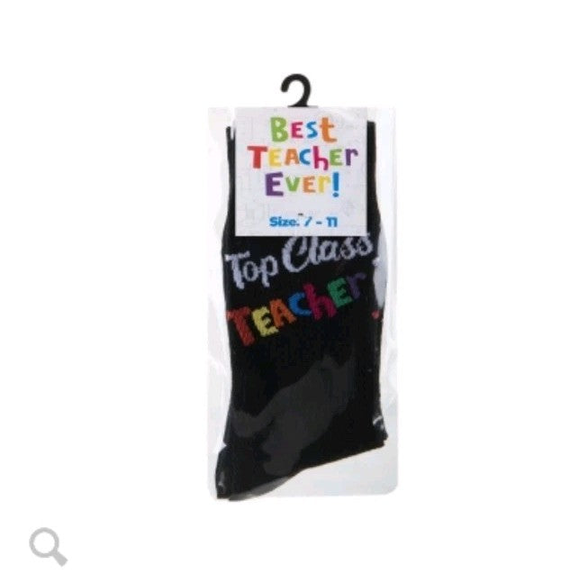 Thank You, Best Teacher Gift Present, Top Class Teacher Cotton Socks