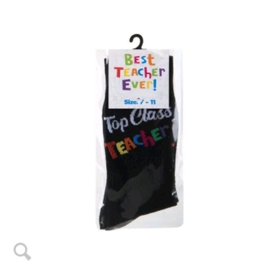 Thank You, Best Teacher Gift Present, Top Class Teacher Cotton Socks
