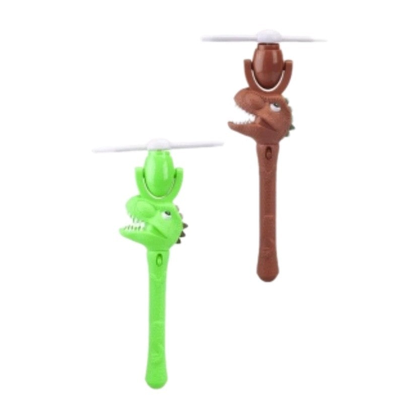 LED Light Up Dinosaur Windmill Wand Spinning Toy with Sound Effects Kids Gift