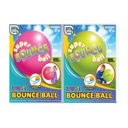 Fun Hub Giant Super Bounce Ball - 45cm Inflatable Outdoor Toy with Foot Pump