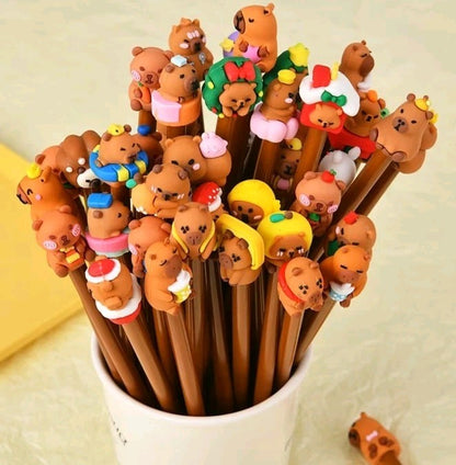 X8 Capybara Design Erasable Retractable Pens with Cartoon for Students & office 