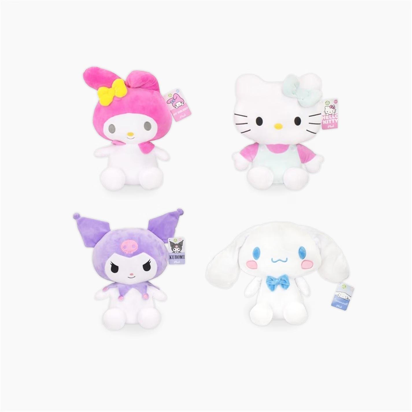 Hello Kitty, Kuromi, Cinnamoroll, and My Melody, Soft Toy Plush Cute X4 Included