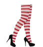 Women's Red & White Christmas Tights  Fancy Dress Costume Accessory