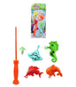 Small Fishing Hocking Game 6-Piece - Kids Fishing Rod & 4 Fish - Bath Time Fun