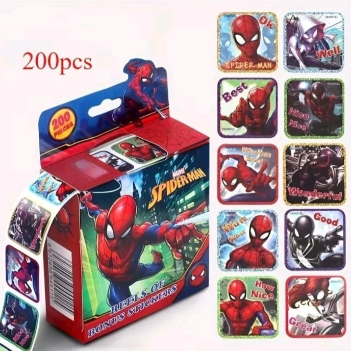 Marvel Spider-Man Sticker Dispenser Roll 200 Pcs Teachers Reward Stickers Crafts