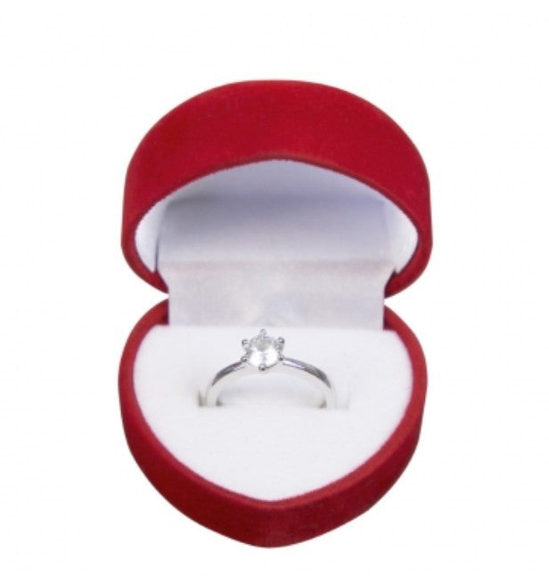 VALENTINE'S DAY CUBIC ZIRCONIA  RING IN BOX - GIFTS FOR HER 