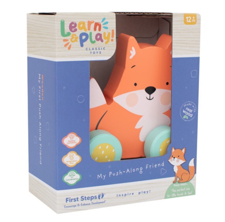 FIRST STEPS MY PUSH ALONG FRIEND WOODEN ΤΟΥ - Animal Toy - FOX - BEAR