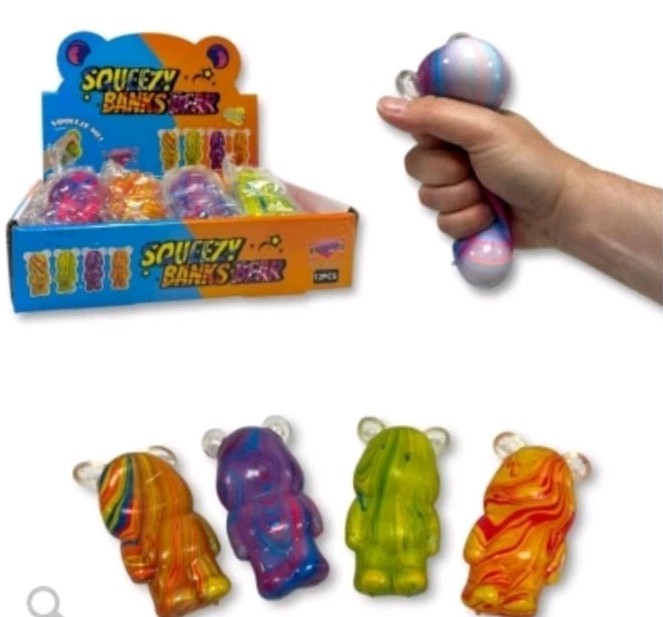 Squeezy Banks Bear Squishy Fidget Toy Stress Relief Sensory Toy 11CM