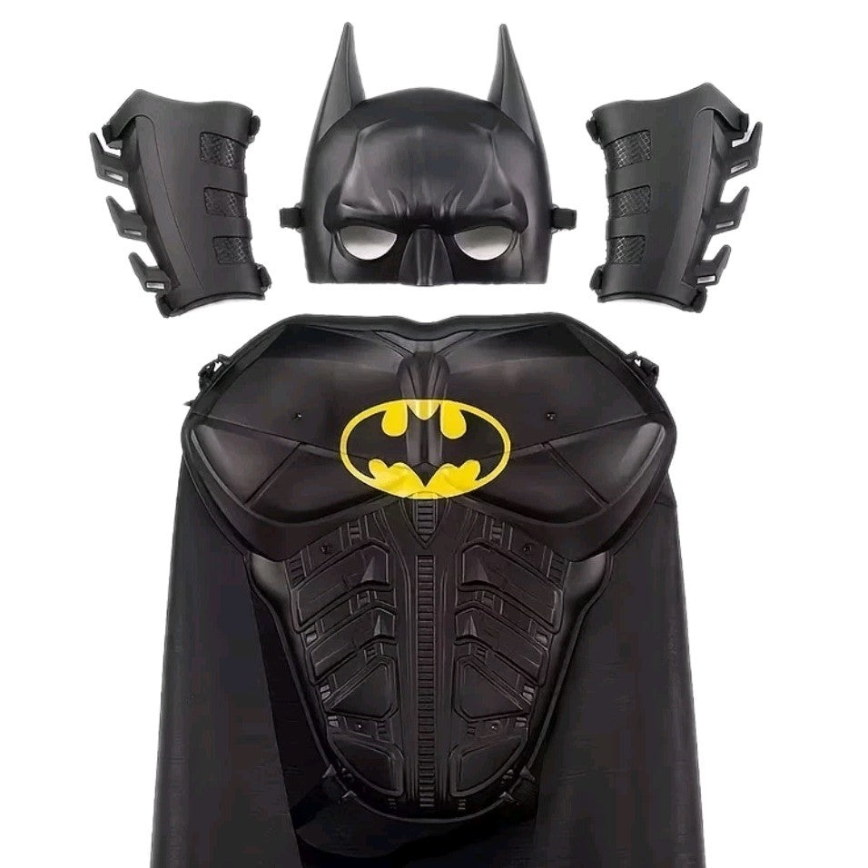Childs 5Pcs Batman Dark Knight Dress Up Gear Chest Plate Mask Arm Guards Set
