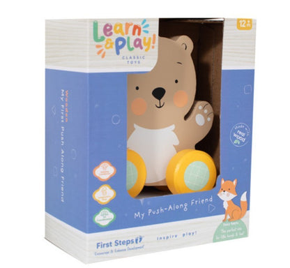 FIRST STEPS MY PUSH ALONG FRIEND WOODEN ΤΟΥ - Animal Toy - FOX - BEAR