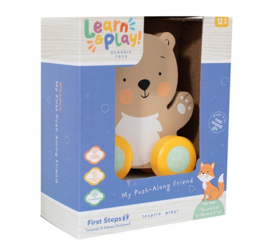 FIRST STEPS MY PUSH ALONG FRIEND WOODEN ΤΟΥ - Animal Toy - FOX - BEAR