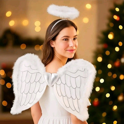 Adult Dress Up - Angel Wings And Halo - Fancy Dress Costume  
