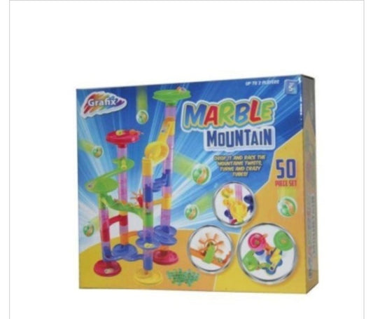 Grafix Marble Mountain 50 Piece Set Marble Run Race Game Kids Toy