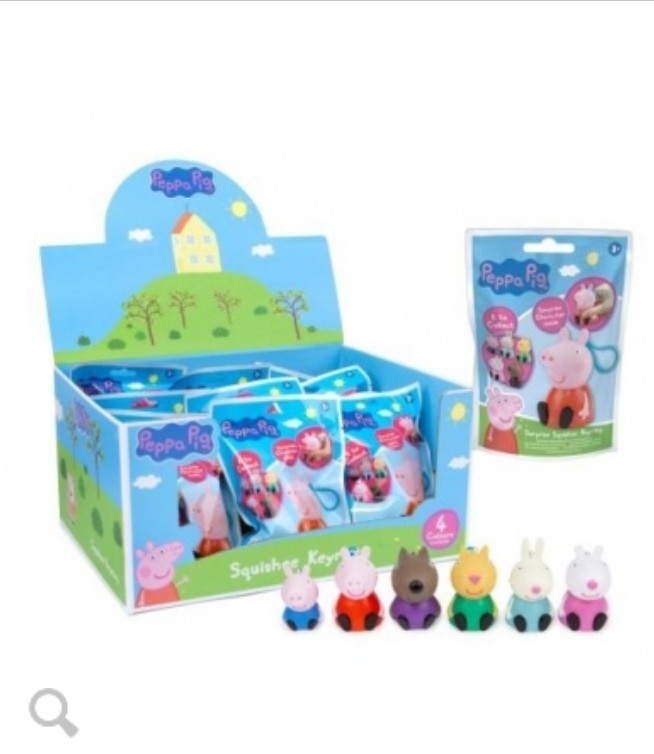 PEPPA PIG AND FRIENDS SQUEEZE SQUISHY KEYRING ( ASSORTED DESIGNS)