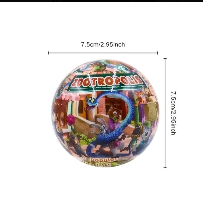 2 Disney Zootopia Mystery Blind Box Suprise Balls 3D Figurine BagClip Keychains 