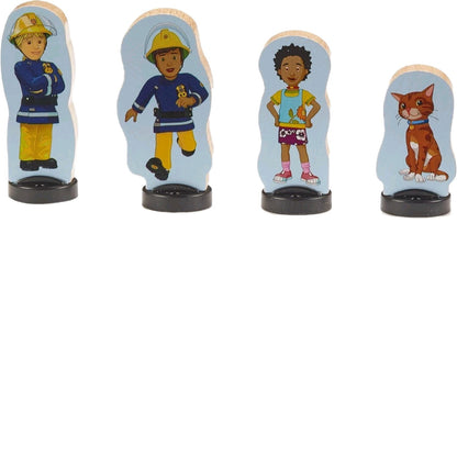 Wooden Fireman Sam Figure Pack Double Sided 4 Piece 