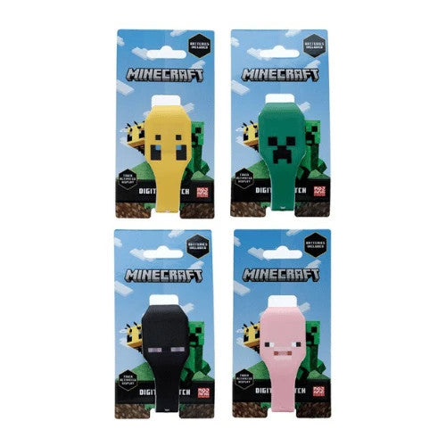 Children's Official Minecraft - Faces Silicone Digital Watch - pink - Pig Face