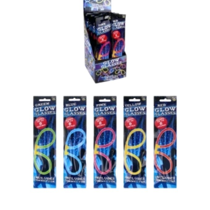 Glow in the Dark Neon Glasses - Light Up Toy - Party - Dress Up Accessory 