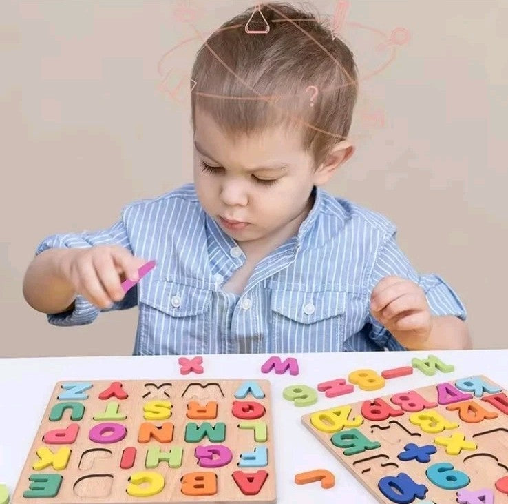 Bright & Colourful Wooden Alphabet Puzzle – Educational Preschool Matching Game