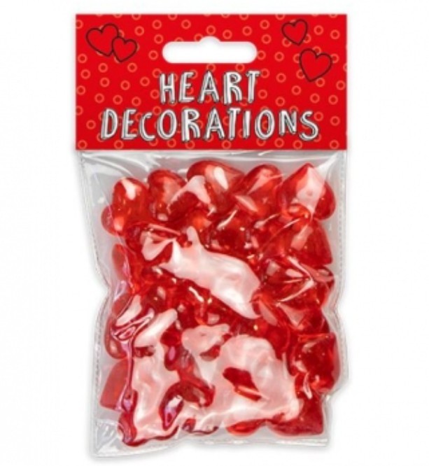 VALENTINES DAY ACRYLIC HEARTDECORATIONS 75G