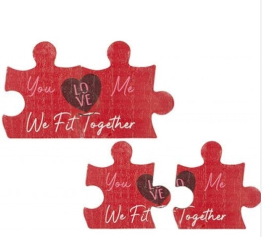 VALENTINE'S DAY LOVE DECAL PUZZLEPIECES 9CM SET OF 2