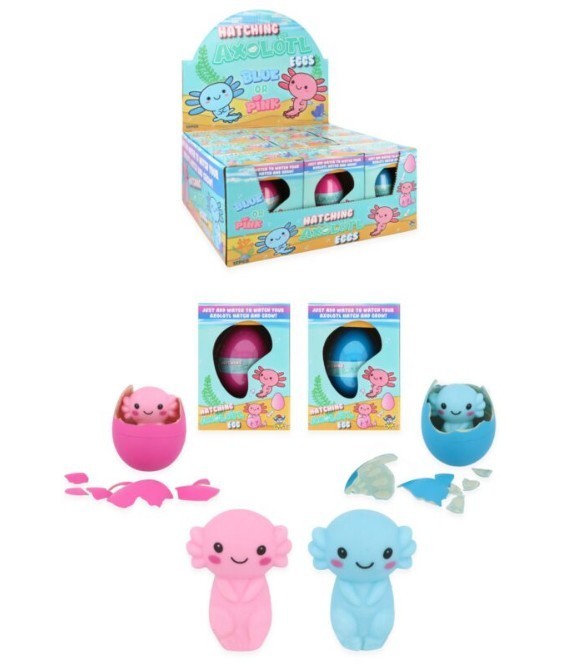 X1 Hatching Axolotl Egg (6.5cm) – Magic Water Growing Novelty Toy - Assorted